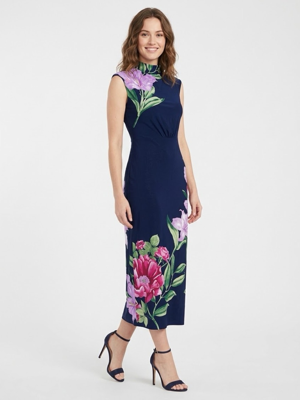 Clover And Sloane Womens Sleeveless Floral Maxi Dress